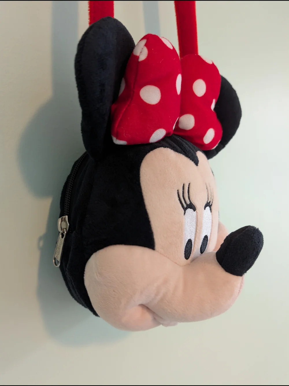 Disney Minnie Mouse Kids Red Bow 3D Plush Crossbody Bag